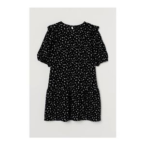 H&M Short Black Floral Print Dress
